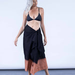 color: black dip dye;